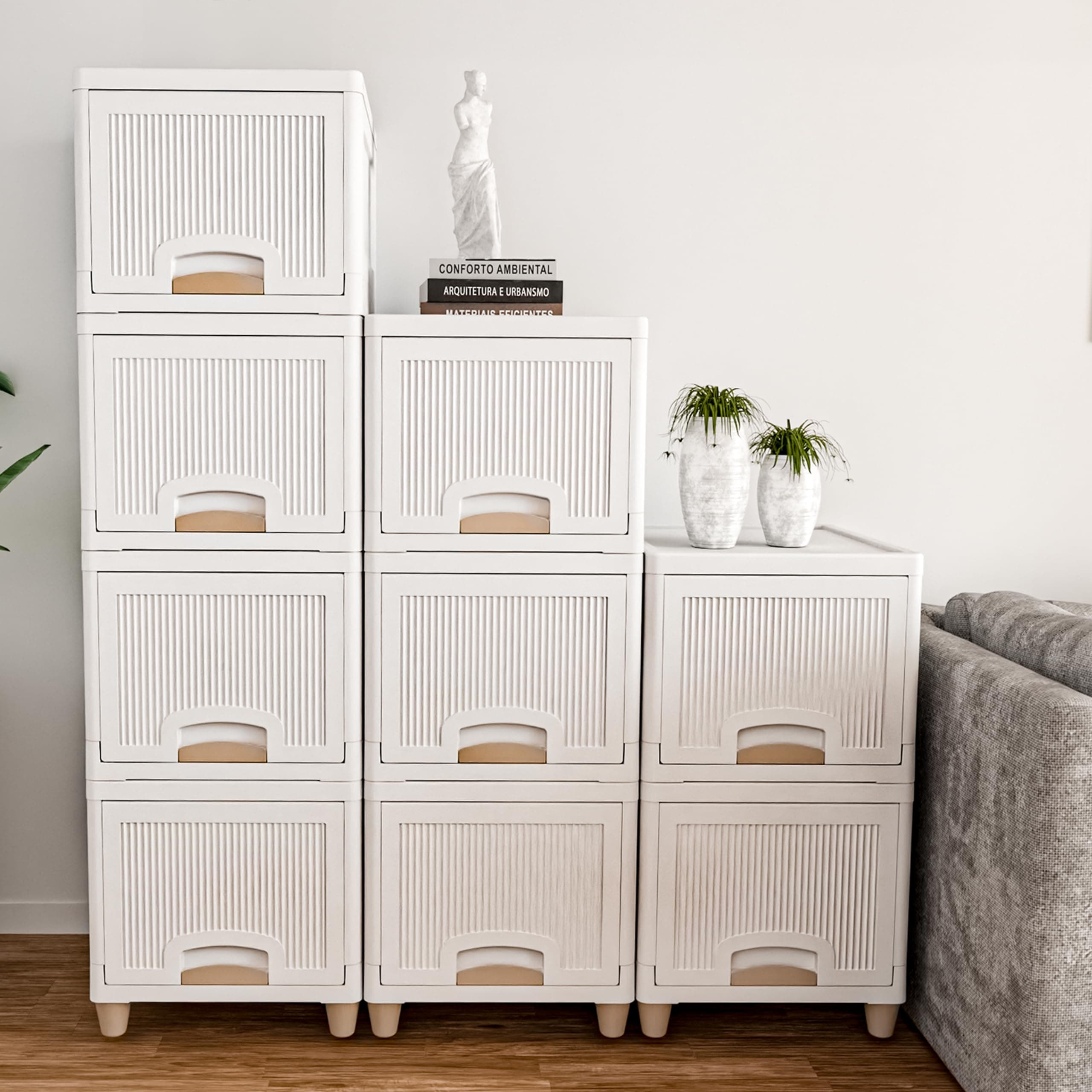 TEX-RO Chest of Drawers : Versatile Drawer Storage Organizer & Organisers Storage Box for Ideal for Neat and Tidy Storage Solutions plastic drawers storage (White, 1XL)