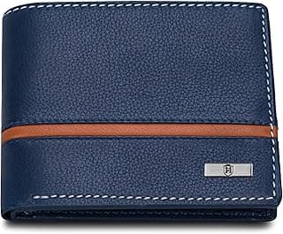 HORNBULL Denial Navy Leather Wallet for Men | Genuine Leather Wallet with RFID Blocking | Purse for Men