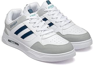 ASIAN Men's BOSTON-02 White Casual Sneaker Shoes with Synthetic Upper Lightweight Comfortable Mid Top Sneaker Shoes for Men's & Boy's