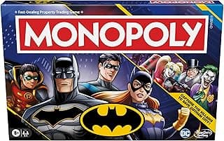 Monopoly Batman Edition Board Game | Monopoly Game for Batman Fans | Ages 8 and Up | 2 to 4 Players | Family Games | Strategy Games for Kids and Adults