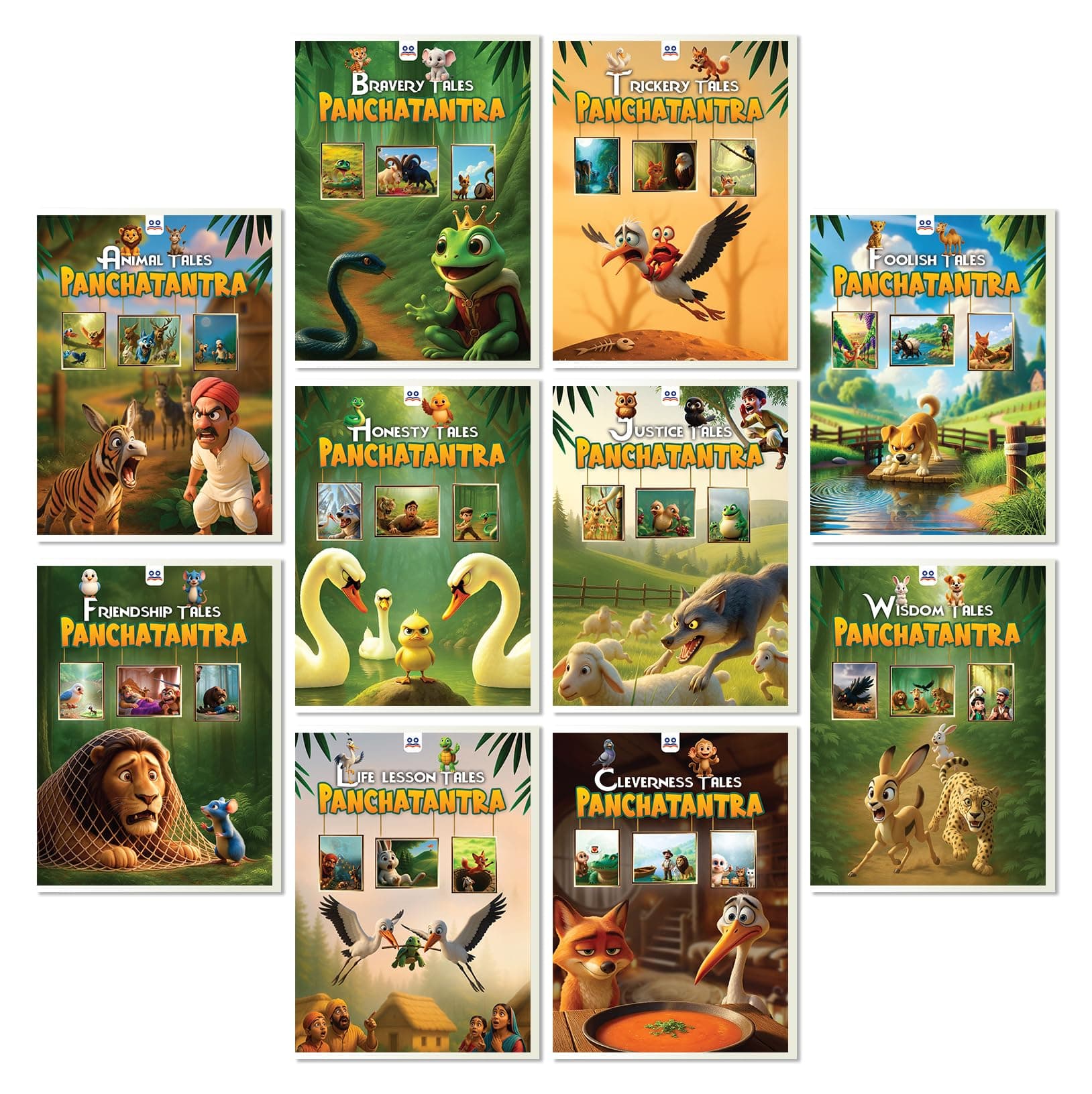 Panchatantra Story Book in English - Story Book for Kids (Set of 10 Books) | Premium Quality Moral Story Book by Pandit Vishnu Sharma | Two Brothers Publications