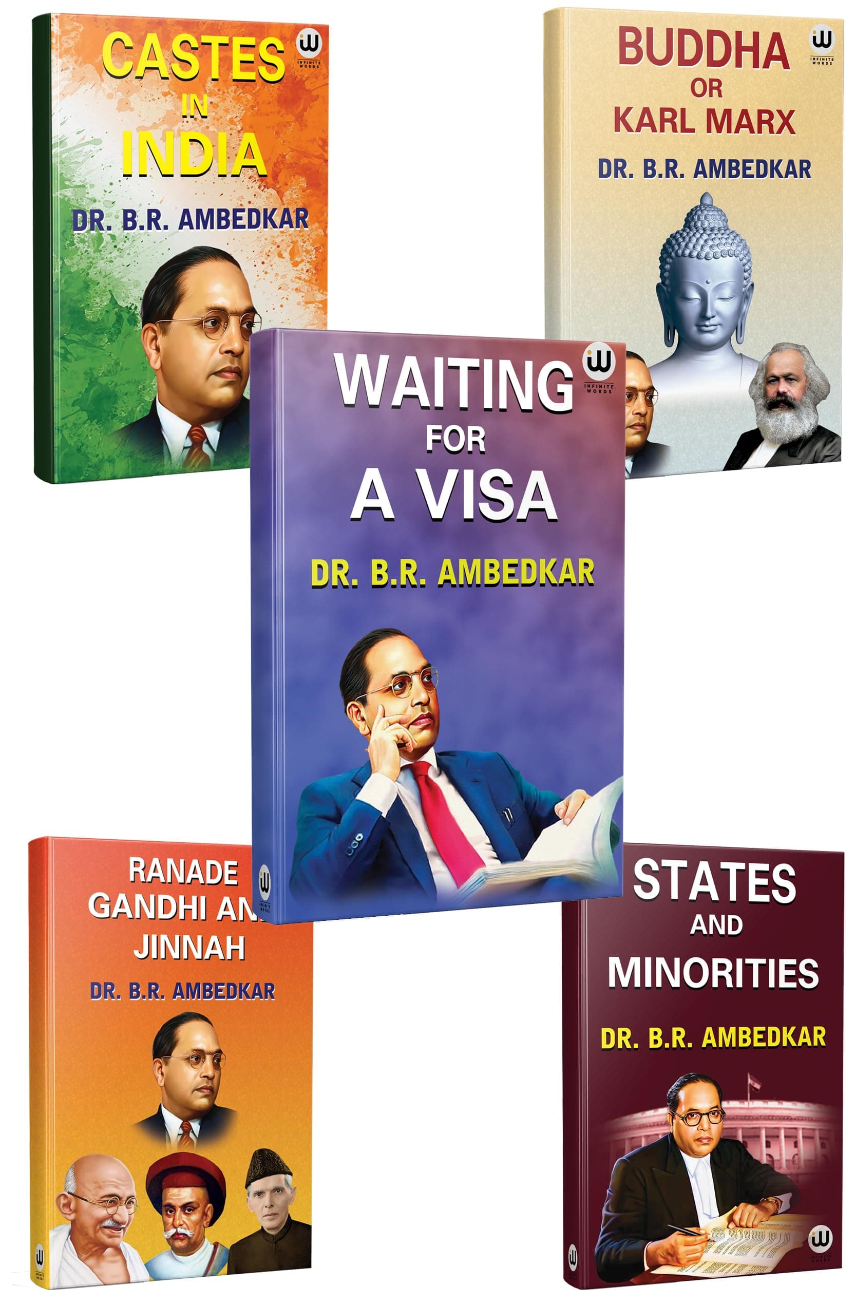 Castes In India | States and Minorities | Ranade, Gandhi and Jinnah | Waiting For A Visa | Buddha Or Karl Marx | Dr. BR Ambedkar Books | English ... photo frame statue मुस्लिम Lang Aani b. r.