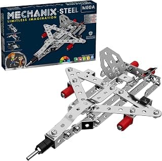 Mechanix Steel Mega - 202 Piece Building Kit I STEM/STEAM Toy for Adults, Kids, 8+, Families & Seniors | Made in India | Tools & Manual Included