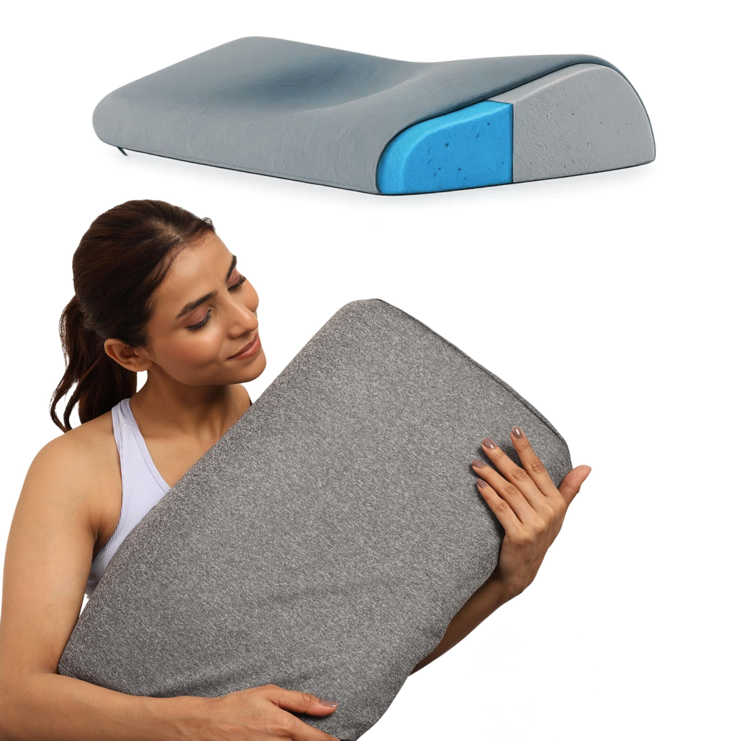 ORTHICO Gel Memory Foam Orthopedic Cervical Pillow, Grey | Neck Pain Relief, Shoulder Pain Support, Spondylitis Support, 21x14x4.5 Inch