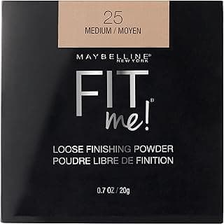 Maybelline New York Fit Me Loose Finishing Powder, Silky and Lightweight, Natural-looking beautiful skin, Quick blendable skin-friendly flawless makeup Loose Powder - Medium|20 grams
