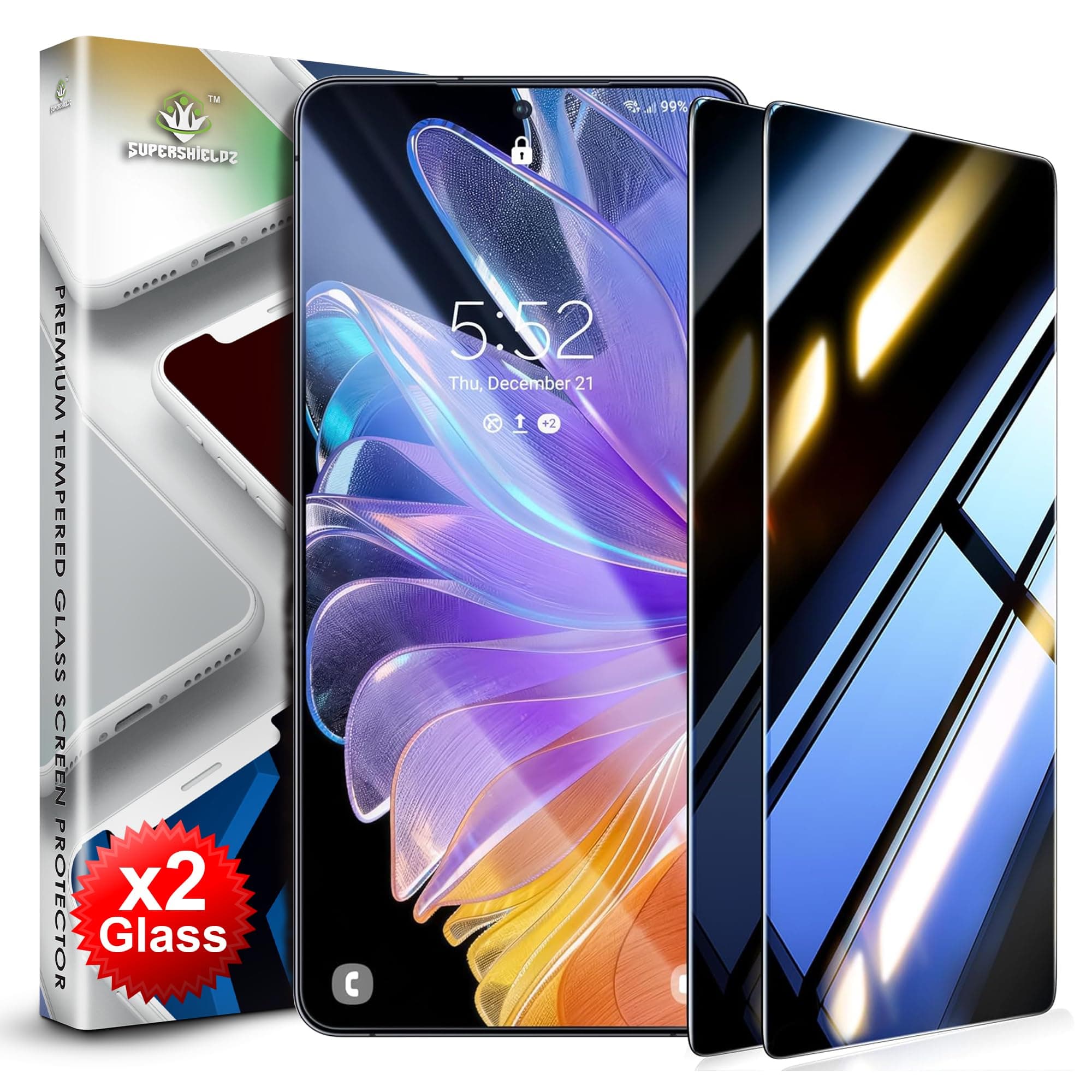 Supershieldz NeoGuard Privacy Tempered Glass Screen Protector Guard for Samsung Galaxy S26 Plus - 2 Pack
