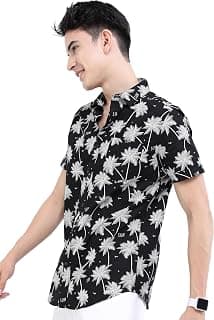 Highlander Men's Slim Fit Shirts | Printed | Half Sleeves | Spread Collar | Casual Shirts | Stylish Shirt