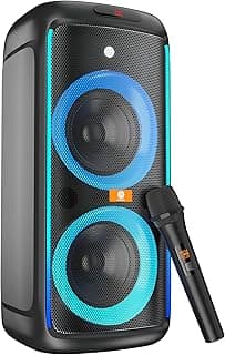 Digimore PartyBox 120W Portable Karaoke Bluetooth Speaker with Wireless Mic | Dual Boom Box Speaker | RGB Party Lights | Deep Bass Sound | Type-C Charging | USB/TF/AUX for Home & Parties (D-1362)