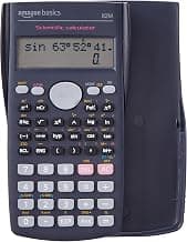 Amazon Basics AB-82MS 240 Functions and 2-Line Display Scientific Calculator | 240 Function Scientific Calculator | 2-Line Large Display, Blue
