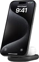 Belkin MagSafe Qi2 Wireless Charger | 2-in-1 Magnetic Foldable 15W | Fast Charger for iPhone 16, 15, 14, 13, 12 | Charging Station with Non-Slip Base | PSU Included | Black