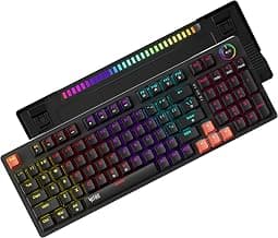 Acer Nitro G Wired Mechanical Gaming Keyboard | 98% Layout with Multifunction Knob | Red Switches | RGB Flowing Light | Gasket Structure | 96 Keys | Mixed-Color Key Glow | 50M Switch Life