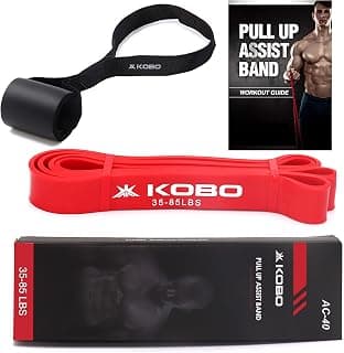Kobo Power Loop Band with Door Anchor/Resistance Band/Pull Up Assist Bands 41 Inch| Powerlifting Bands - for Mobility & Body Stretching, Powerlifting, Resistance Training with Workout Guide Booklet