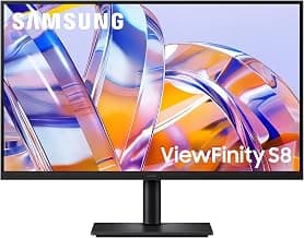 Samsung 32" ViewFinity S8 Monitor| 4K 3840 x 2160 |350nits| 1.07 Billion Colors| SRGB 99% | PIP | PBP | HDR10 |Display Port| HDMI Port | Multiple USB Ports | Eye Care|LS32H802UAWXXL|Black