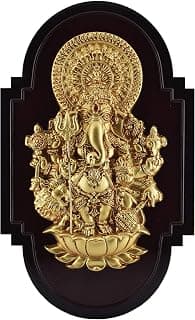PUJA CELEBRATIONS Sri Shubha Drishti Ganapathy SG 103 SHILPASREE 7x11 inches Housewarming, Home Decor, Wedding Gift, Showpiece, Entrance Wall Hanging, Living Room