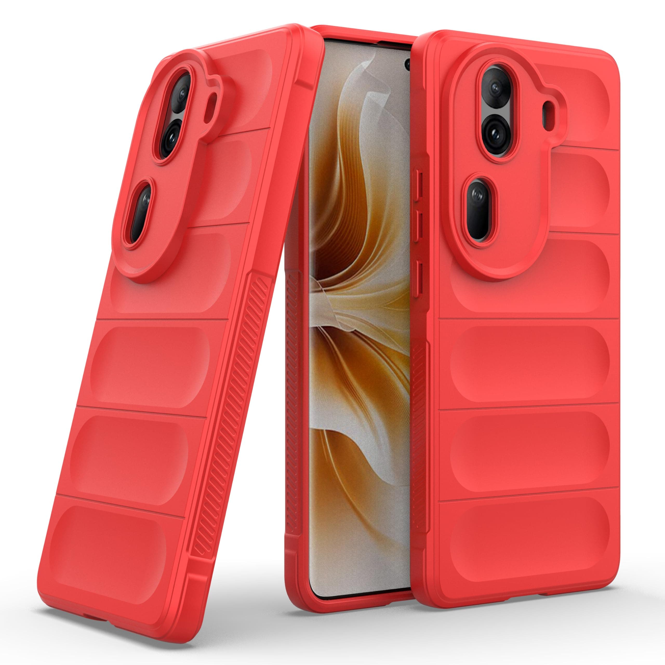 amazon basics Back Case Cover for Oppo Reno 11 Pro 5G (Silicone_Magic-Red)
