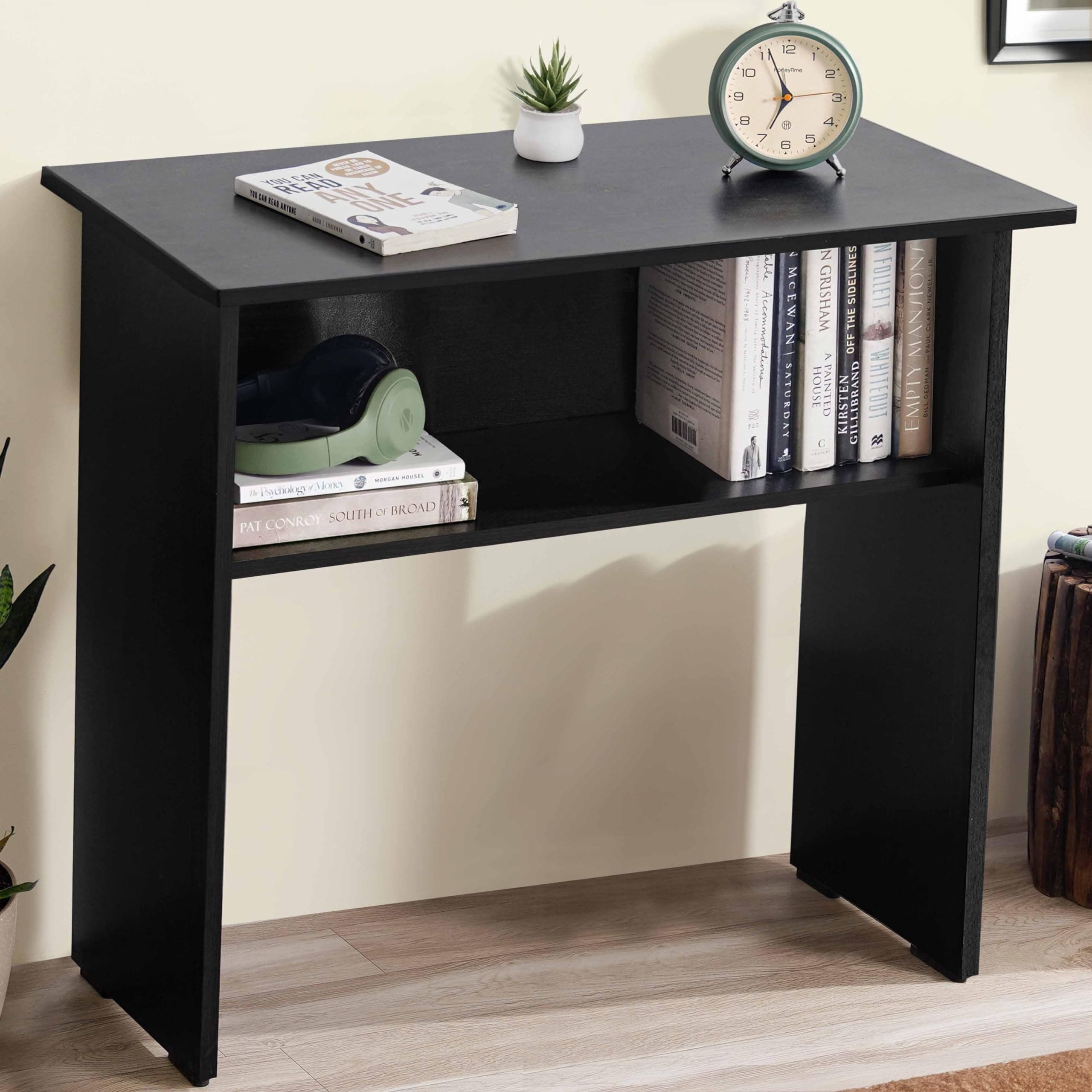 ABOUT SPACE Study Table for Students with UnderDesk Storage Shelf - Office Table for Desktop, PC, Laptop, Drawing, Computer Table for Home Office Multipurpose Table [Black Mahogany-L60 x B40 x H75cm]