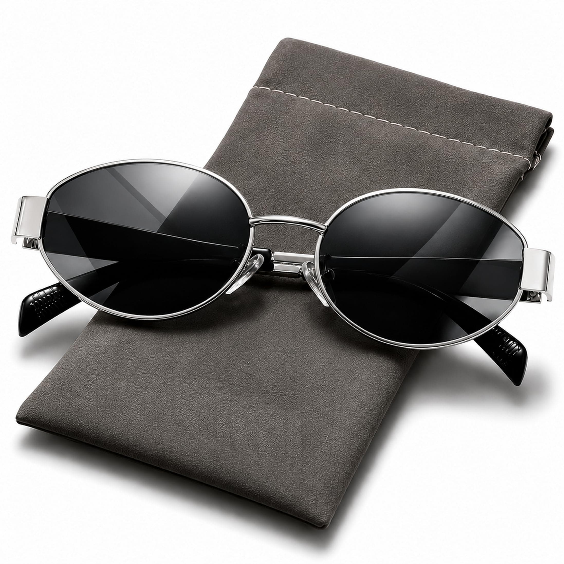 FAVELA Retro Oval Sunglasses for Women & Men | Trendy Metal Sun Glasses Classic Shades | UV400 Protection Retro Oval Sunglasses Vintage Style.