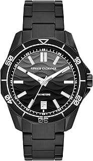Armani Exchange Armani Exchange Stainless Steel Analog Gray Dial Men Watch-Ax1952, Black Band
