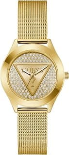 GUESS GUESS Glitz Plaque Champagne Round Dial Analog Women's Watch - GW0835L2