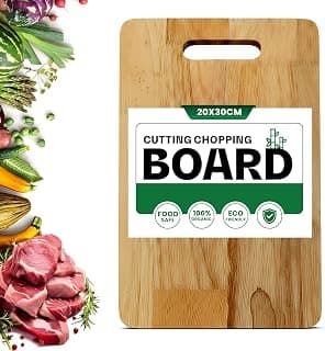 JD Fresh Non-Slip Wooden Chopping Board with Handle/Home Use Cutting Board/Chopping Board for Kitchen/Cutter Board/Vegetable Cutting Board for Veggies, Fruits/BPA Free Eco-Friendly (Medium)