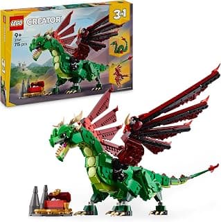 LEGO Creator 3in1 Medieval Dragon Creature Toy Playset 31161 Building Blocks Toys for 9+ Gift for Boys and Girls