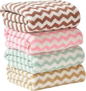 UrbanLeaf Super Soft Microfiber Designer Hand Towels (Multicolours) - 4 Pieces, 400 GSM