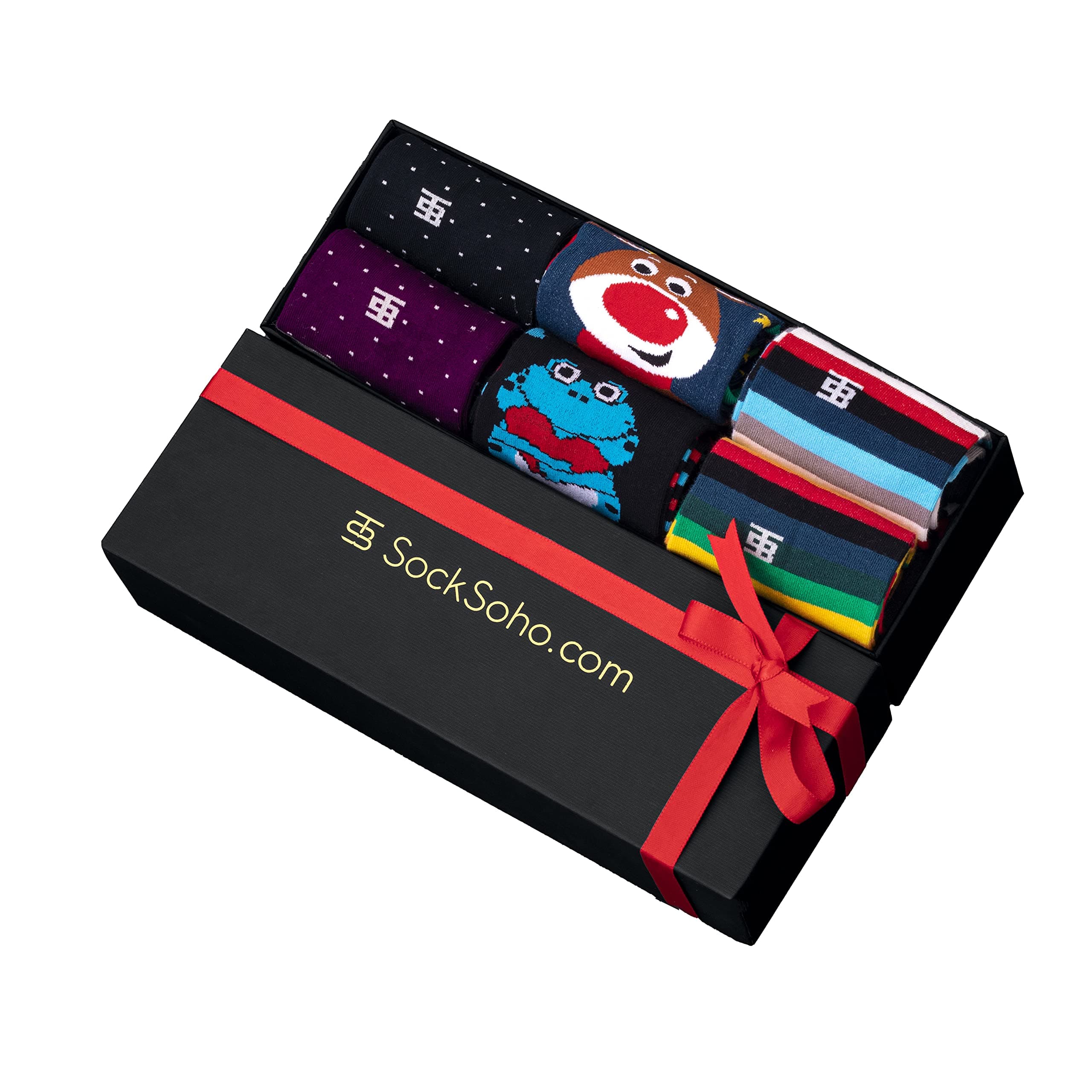 SockSoho Premium Cotton Funky & Quirky Socks Set for Men (Multicolor | Combo of 6 | crew length)