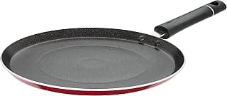Amazon Brand - Solimo Non Stick Tawa (26cm, Induction and Gas Stove Compatible), Aluminium, Black