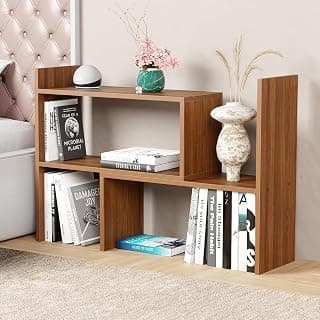 Lukzer MR-011 Oak Brown Adjustable 5-Tier Bookshelf | Multi-Functional Storage Rack for Living Room, Bedroom, Home, Office & Kitchen|Engineered Wood Bookcase|121x61x24cm|DIY Bookshelves|Made in India