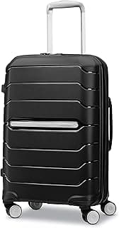 Samsonite Freeform Polyester Nylon Hardside Expandable with Double Spinner 8 Wheels Trolley Bag, Black, Cabin-Small 55cm