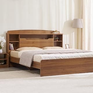 Home Centre Helios David King Bed |Engineered Wood King Bed| (Teak) |1 Year Warranty