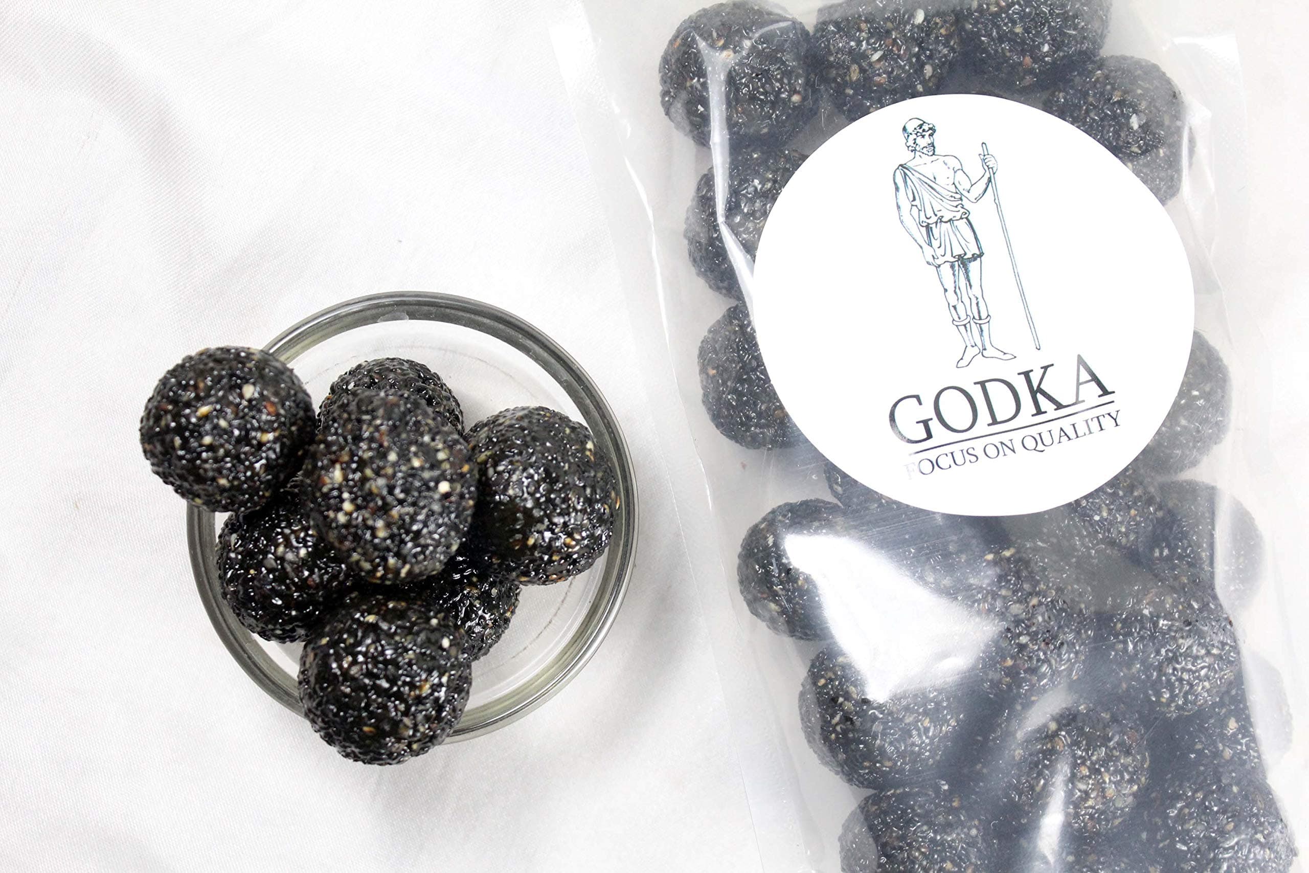 Godka Black Sesame Seed ladoo(Organic Home Made Till Ladoo)/Black Till Ldoo Made with Pure Jeggery,500 grams