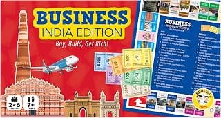 Business India Edition Board Game | Classic Money & Property Trading Game | Monopoly Type Business | Travel Friendly | 6 Players | for Kids and Adults