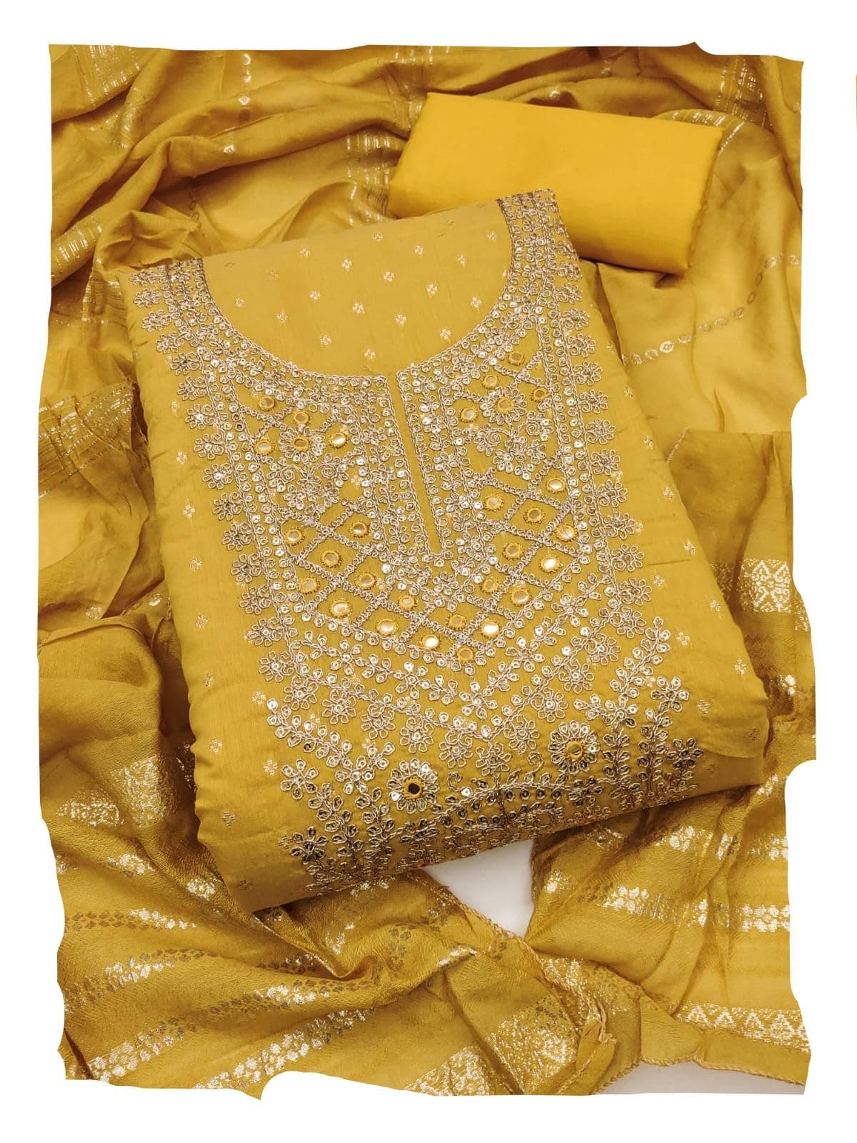 Haranozy LATEST DRESS MATERIAL FOR WOMEN FEBRIC TYP CHANDERI SILK