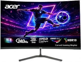 Acer Nitro ED320Q W0 31.5 Inch Curved FHD Gaming Monitor | 240Hz Refresh | 1ms VRB | 1500R VA Panel | FreeSync Premium | HDR10 | 99% sRGB | 2X HDMI 2.1 + DP 1.4 | Stereo Speakers | VisionCare I Black