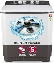 LG 10 Kg, 5 Star, Roller Jet Pulsator, Semi-Automatic Top Loading Washing Machine (P1040RGAZ, Dark Gray, Better wash with effective scrubbing, Rat Away Feature, 5 Year Motor Warranty)