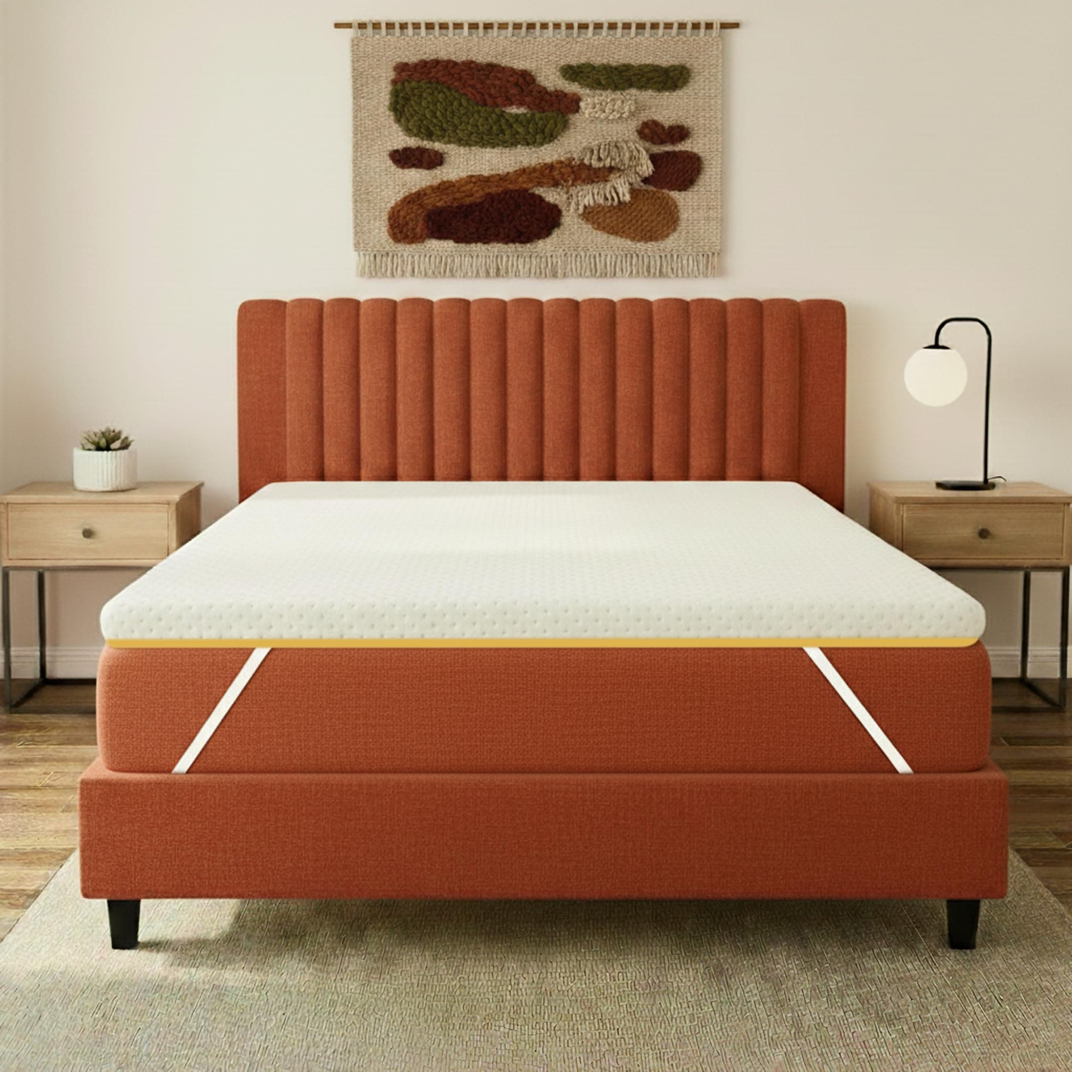 SleepyHug OrthoSoft Plus HR Foam Mattress Topper | 2 Inch Medium-Firm Support | Improves Back Support & Mattress Firmness | Quilted Cover | Anti-Skid Base | 72x36x2 Inches, Off-White
