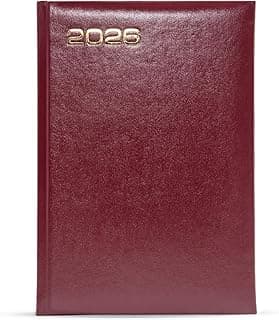 Mahavir Standard Diary 2026 | A5 Size | One-Day-to-a-Page New Year Diary with Thumb-Cut Indexes | 424 pages | Vinyl/Acrylic Coated Cover Material | (Maroon)
