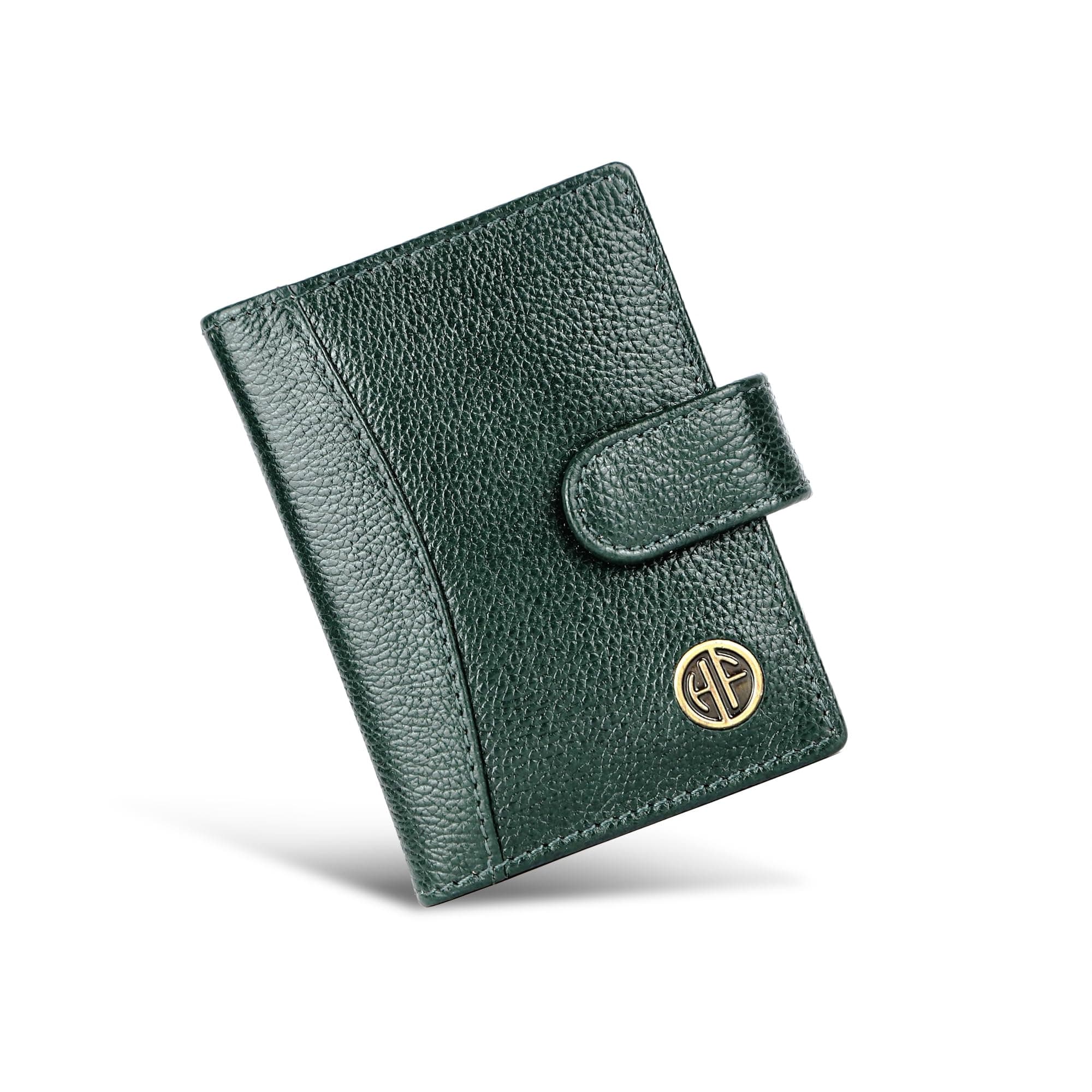 HAMMONDS FLYCATCHER Genuine Leather Card Holder Wallet for Man & Women, RFID Protected ATM/Credit Card Holder Wallet for Men with 18 Slots, Gift for Men, Father, Husband, Boyfriend - Green