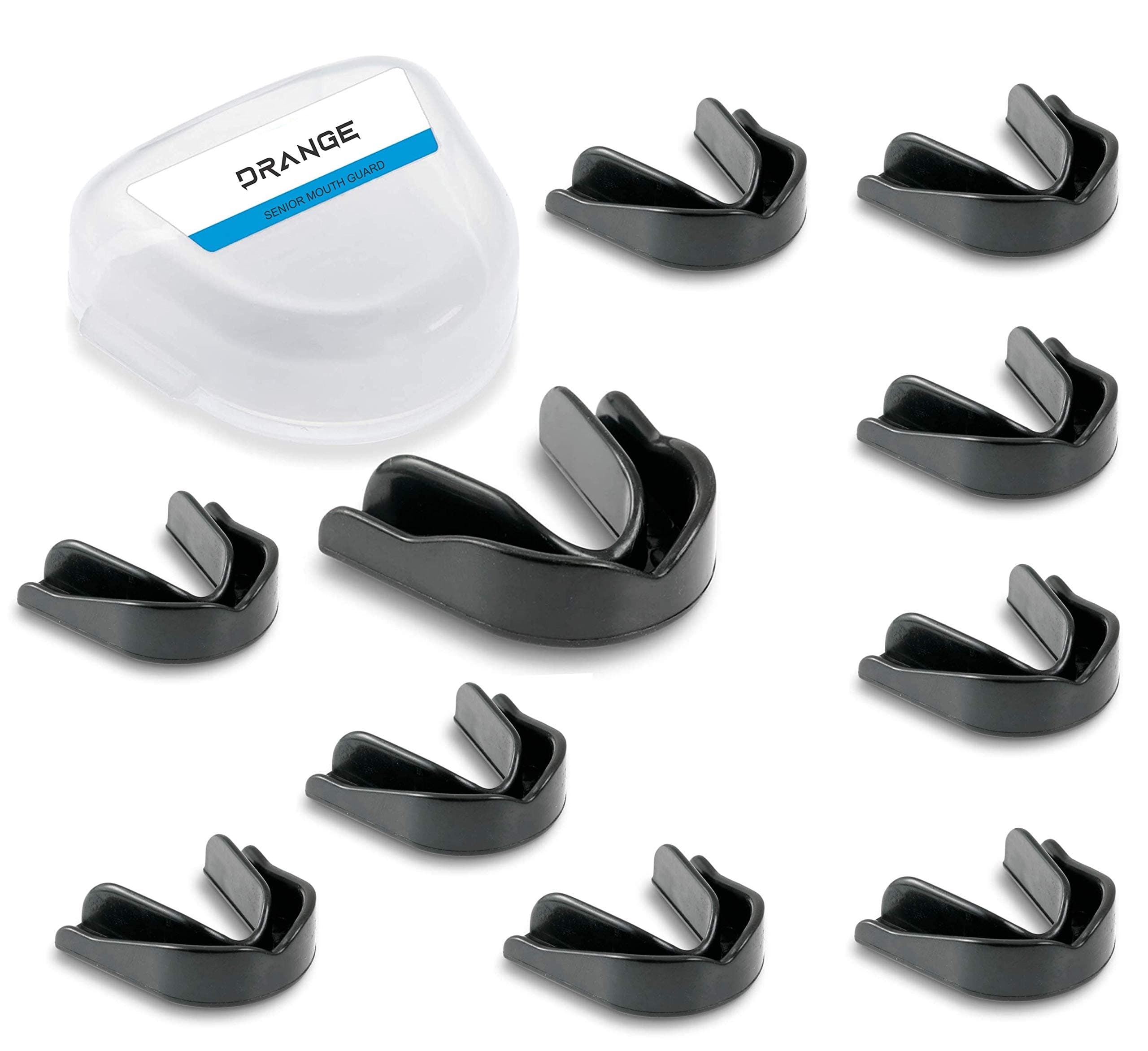 DRANGE Mouth Guard/Gum Shield - for boxing, MMA, rugby, muay thai, hockey, judo, karate martial arts and all contact sports Pack of 10 (Black)