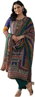 Libas Printed Organza Straight Kurta With Trouser and Dupatta