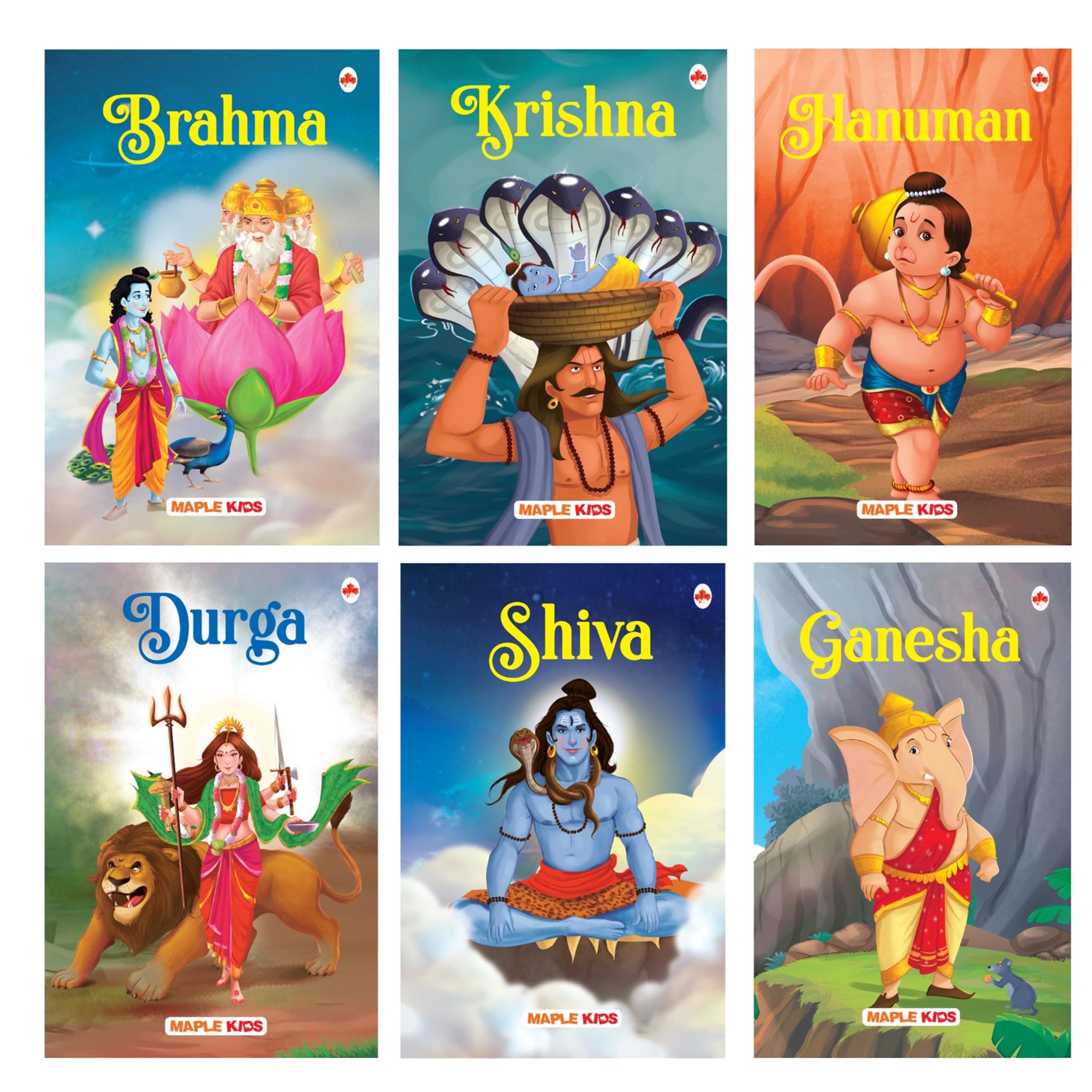 My First Mythology Tales (Illustrated) (Set of 6 Books) - Story Books for Kids - Ganesha, Krishna, Hanuman, Brahma, Maa Durga, Shiva - English Short ... Pictures - Read Aloud to Infants, Toddlers