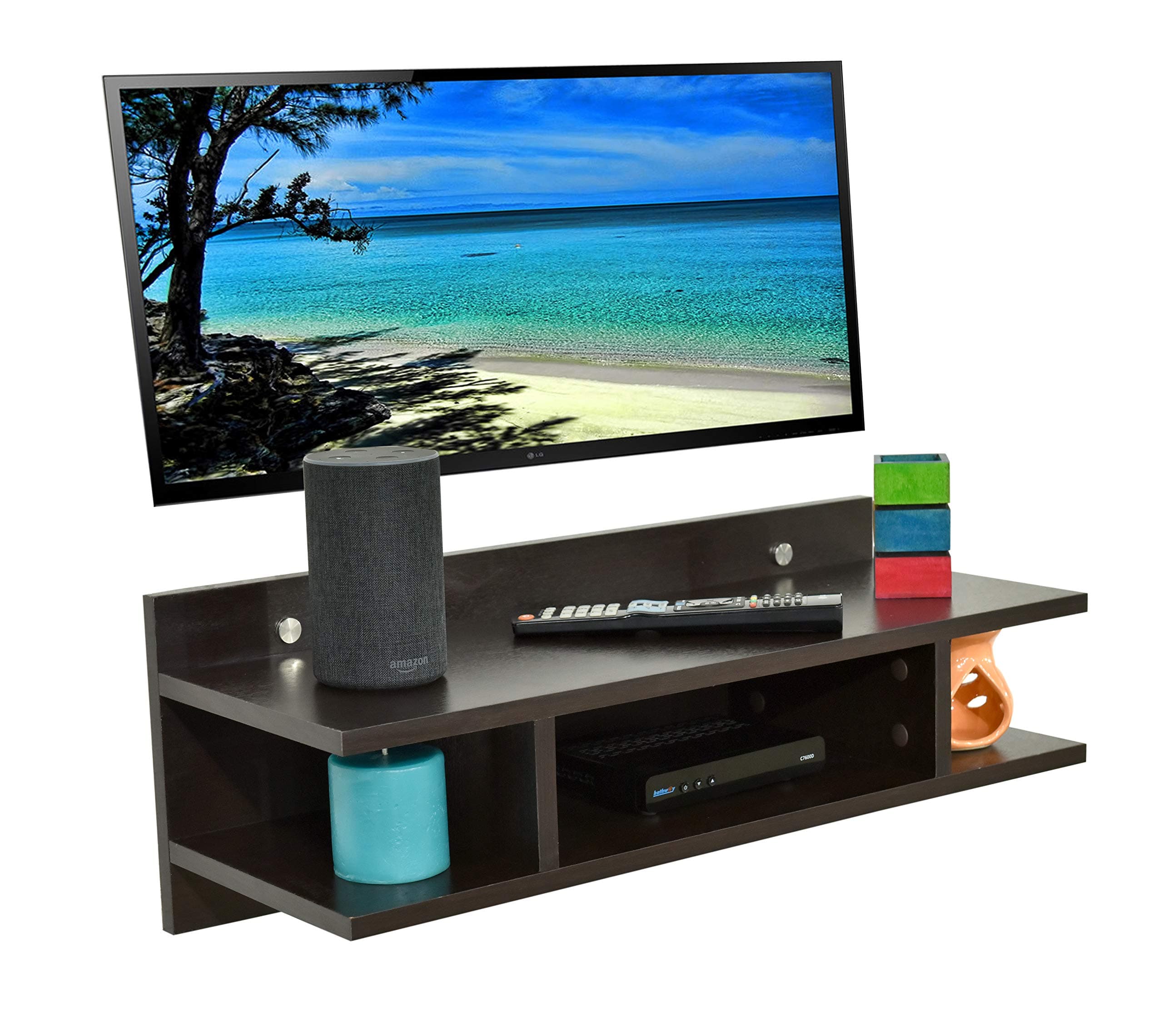DeckUp Auch-S Engineered Wood Wall TV Unit (Dark Wenge, Matte Finish)