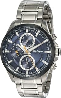 Titan Octane Quartz Multifunction Midnight Blue Dial Silver Stainless Steel Strap Watch for Men - NT90104KM01