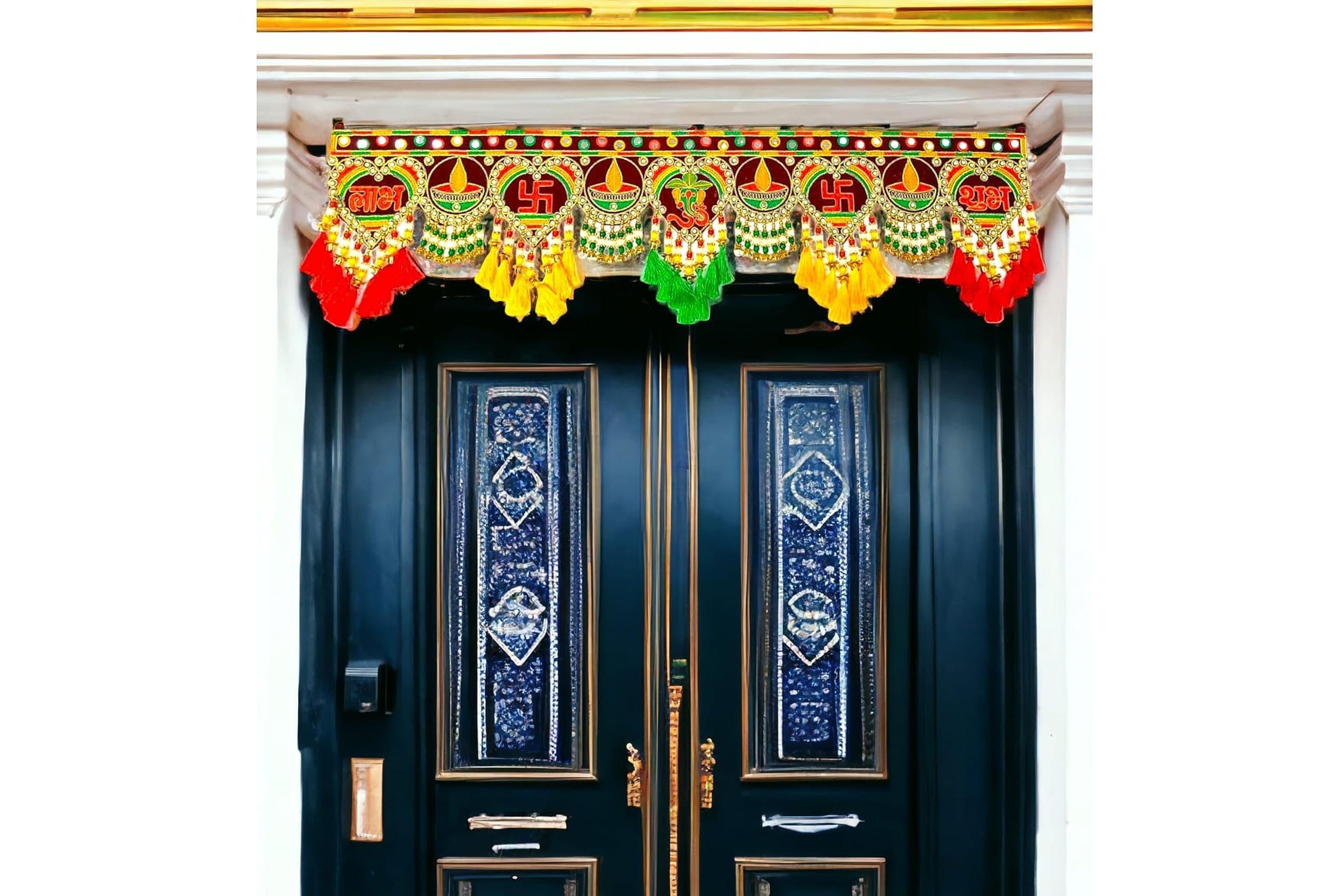 DK trades Traditional Decorations Toran For Entrance Main Door Front And In Room With Unique Design And Pattern Use With Woolen Threads And Soft Clothes,91 Cm,Multicolor