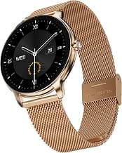 boAt Chrome Iris Fashion Smart Watch for Women - Elegant Ultra-Sleek Dial, Light-Weight Metal Body, 1.32" AMOLED Display, 1000 Nits, AOD, Female Wellness Tracking Watch for Woman (Metal Gold)