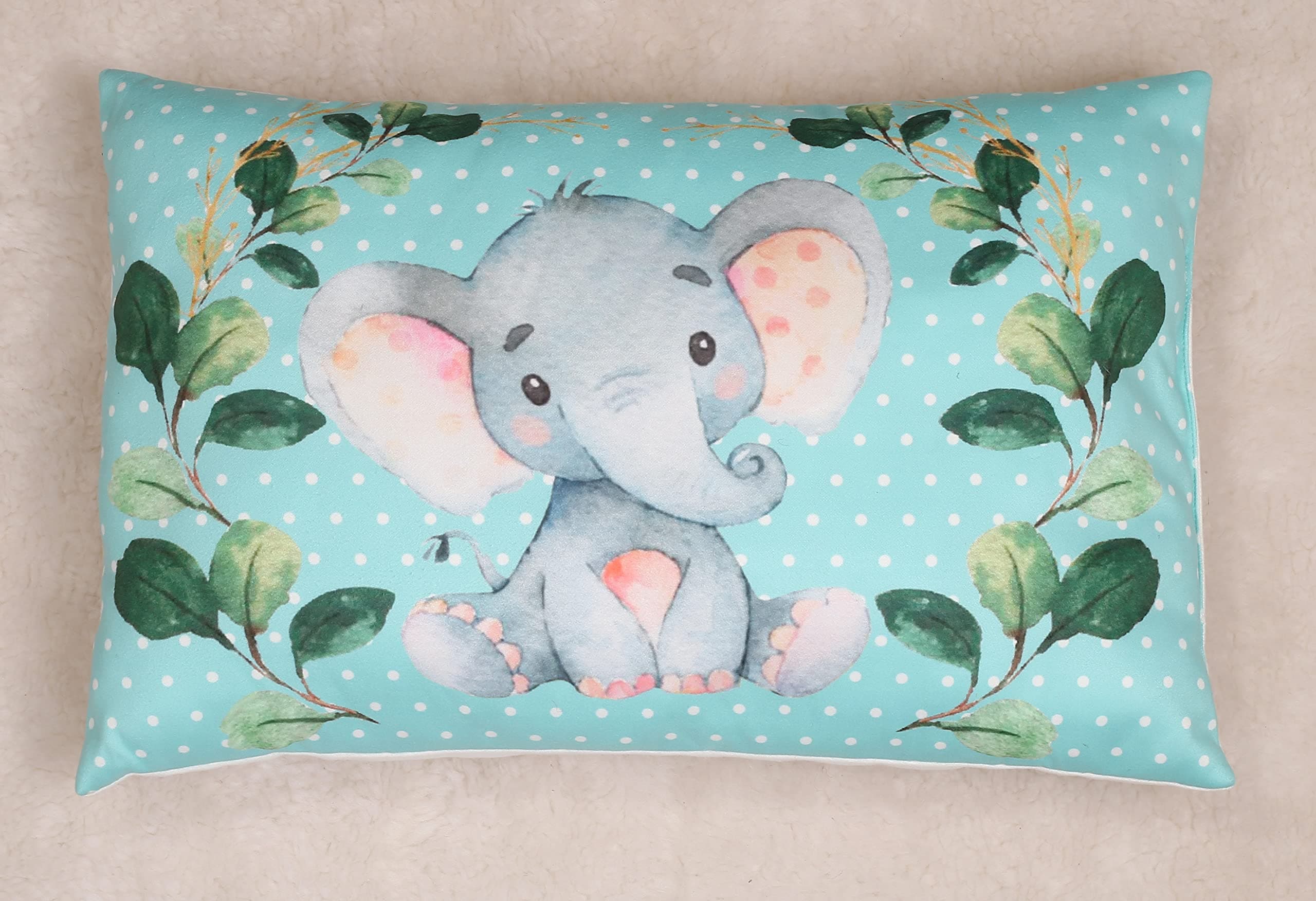 NEW COMERS® Kids Pillow with Super Soft Imported Fabric, 1 to 5 Year Kids Pillows, Animal/Cartoon Prints, Kid Pillow for Sleep, Bed Set, Neck Support-12 x 18 in-201