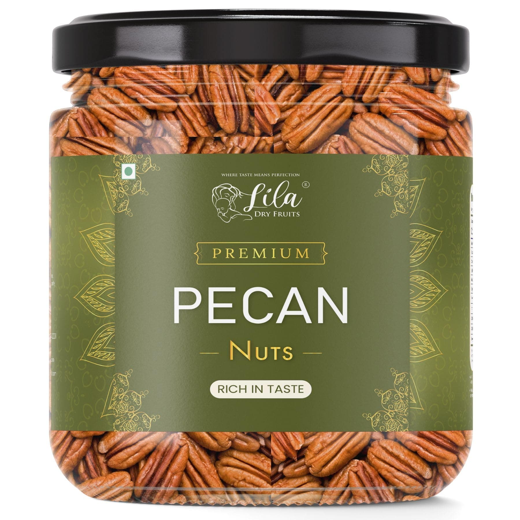 LILA DRY FRUITS Pecan Nuts 100 Grams | American Raw Nut Naturally Delicious Healthy Snack for Cooking and Baking | Rich in Protein and Fibre | Premium Exotic Dry Fruit Perfect for Giftings