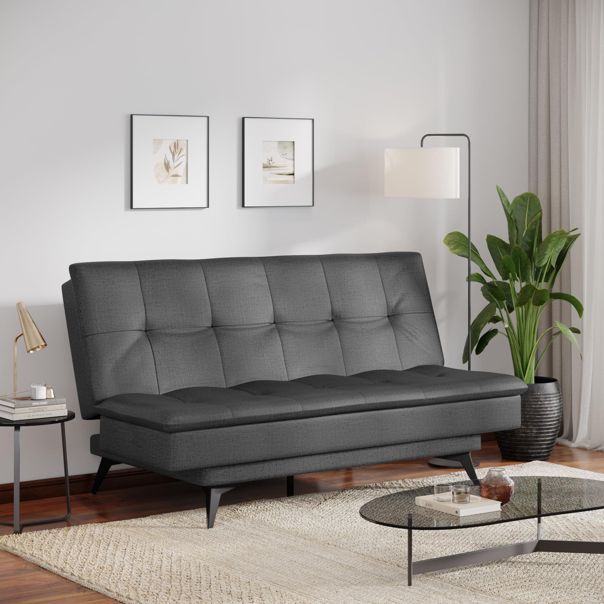 Wakefit Flexia Sofa Cum Bed - Three Seater - Reflection Series Charcoal Grey