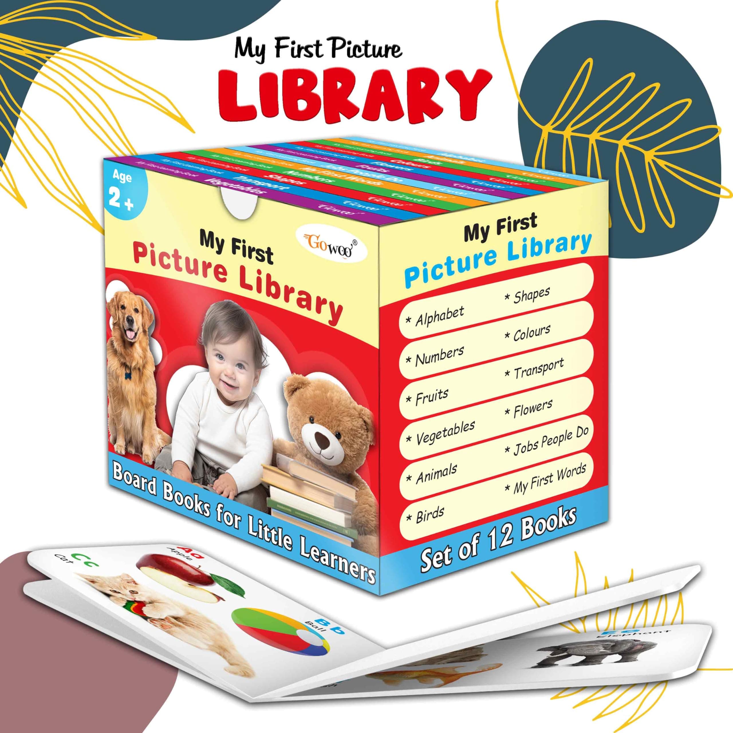 My First Complete Learning Library (Red Edition) : Boxset Of Board Books For Children, Toddler board book set, Early learning book set of 12 books